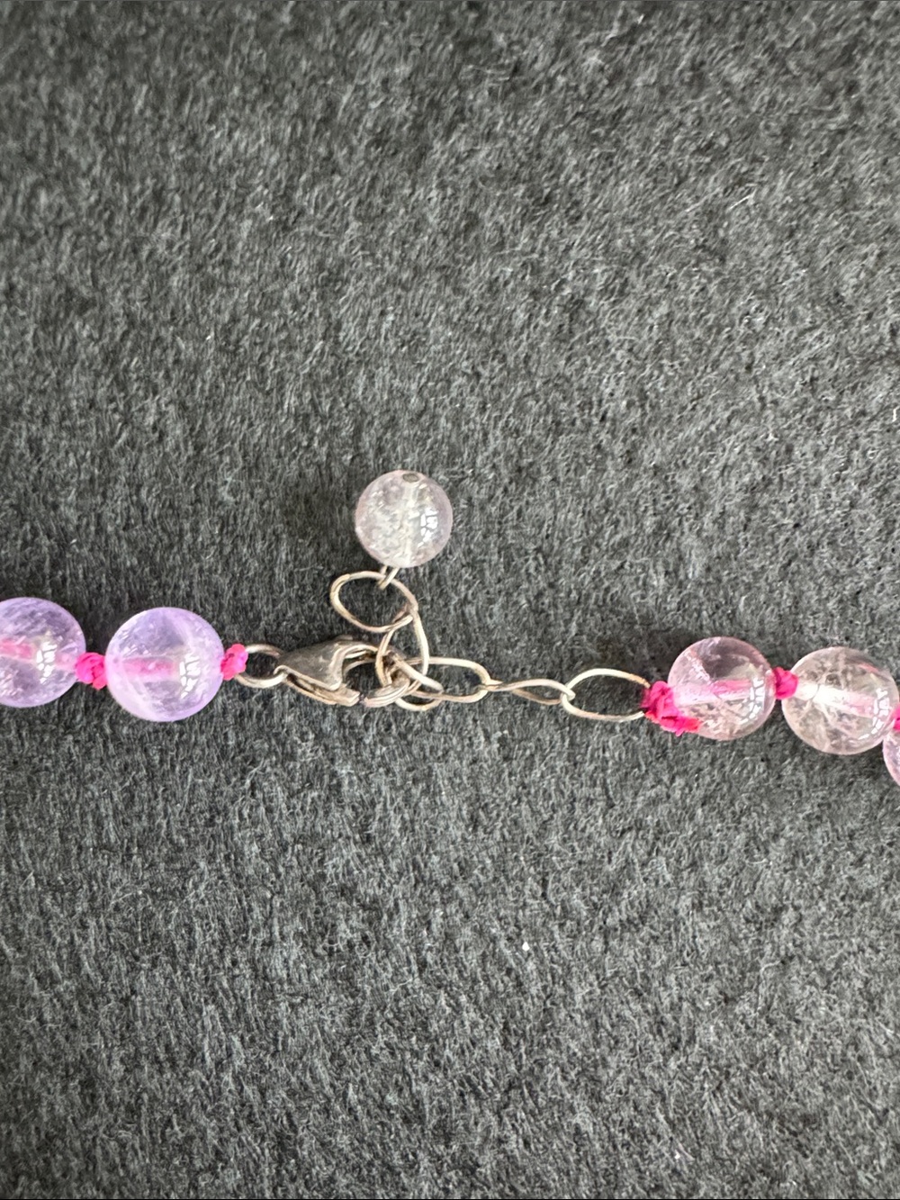 VTG Genuine Lavender Amethyst Graduated Bead Necklace 17-18" - Picture 5 of 6